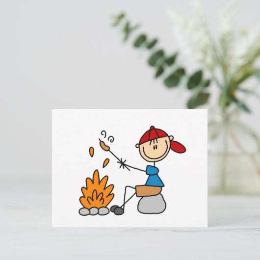Camper Roasting Hot Dogs Tshirts en cadeaus Briefkaart (Staand voorkant)