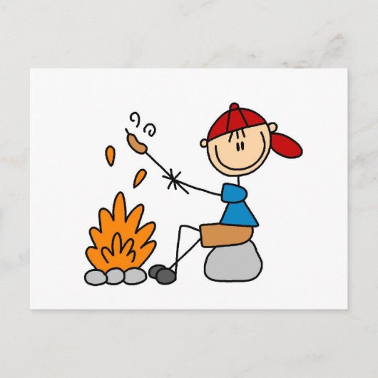Camper Roasting Hot Dogs Tshirts en cadeaus Briefkaart (Voorkant)