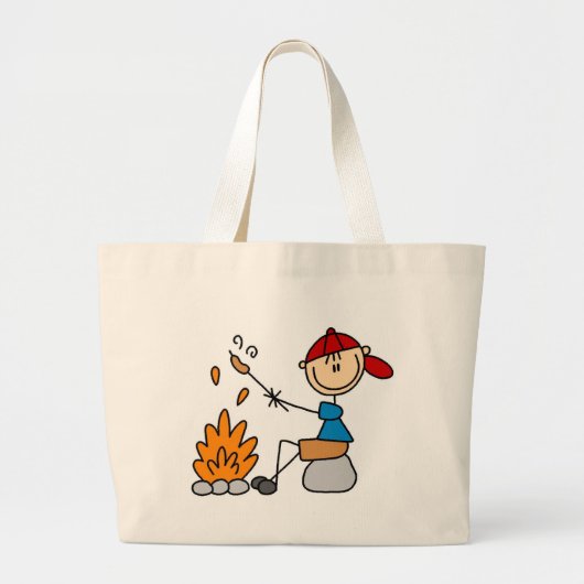 Camper Roasting Hot Dogs Tshirts en cadeaus Grote Tote Bag (Voorkant)