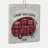Camper Rustic Red Buffalo Plays Familienaam Xmas Keramisch Ornament (Rechts)