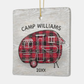 Camper Rustic Red Buffalo Plays Familienaam Xmas Keramisch Ornament (Links)