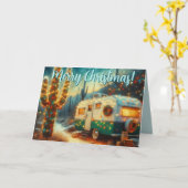  Camper Saguaro Cactus Christmas Kaart (Gele Bloem)