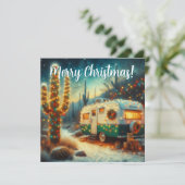  Camper Saguaro Cactus Christmas Kaart (Staand voorkant)
