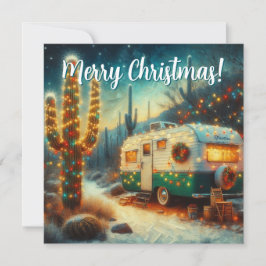  Camper Saguaro Cactus Christmas Kaart