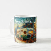  Camper Saguaro Cactus Kerstblauw Groen Koffiemok (Voorkant links)