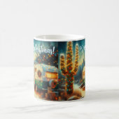  Camper Saguaro Cactus Kerstblauw Groen Koffiemok (Center)