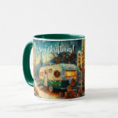  Camper Saguaro Cactus Kerstblauw Groen Mok (Voorkant links)