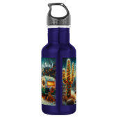  Camper Saguaro Cactus Kerstblauw Groen Waterfles (Achterkant)