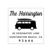 Camper Surfboard Familienaam Retouradres Rubberstempel (Afrduk)