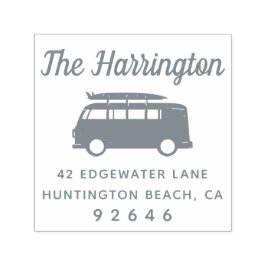 Camper Surfboard Familienaam Retouradres Zelfinktende Stempel