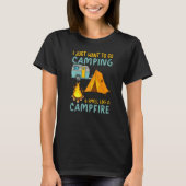 Camper Tent Outdoor Camping ruikt naar kampvuur T-shirt