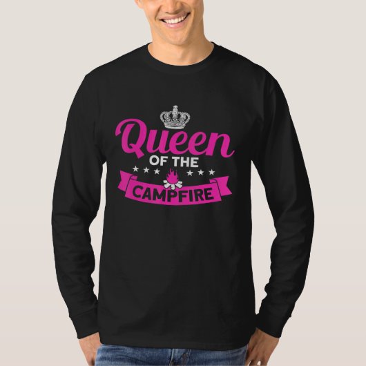 Camper Tent Queen van de kampvuur T-shirt (Voorkant)