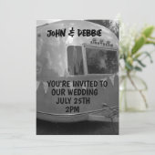  CAMPER TRAILER BRUILOFT uitnodigingen (Staand voorkant)