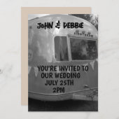  CAMPER TRAILER BRUILOFT uitnodigingen (Voorkant / Achterkant)