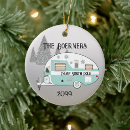 Camper Trailer Camper Trailer Camper Merry kerst Keramisch Ornament