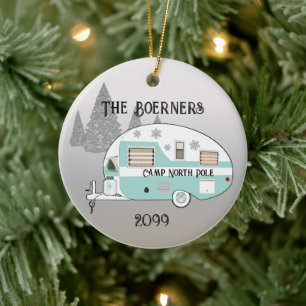 Camper Trailer Camper Trailer Camper Merry kerst Keramisch Ornament