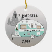 Camper Trailer Camper Trailer Camper Merry kerst Keramisch Ornament (Voorkant)