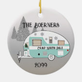 Camper Trailer Camper Trailer Camper Merry kerst Keramisch Ornament (Achterkant)