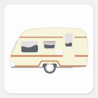 Camper Trailer Camping Van Vierkante Sticker
