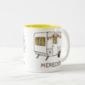 Camper Trailer Caravan persoonlijke koffie-Mok Tweekleurige Koffiemok (Voorkant rechts)