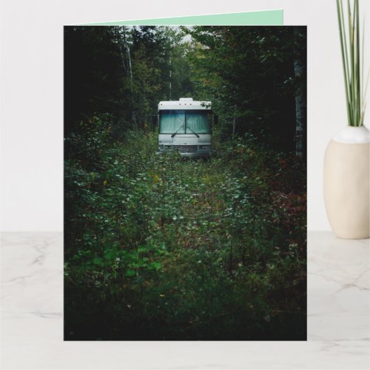 CAMPER TRAILER FUNNY BIRTHDAY WENSKAART KAART (Voorkant)