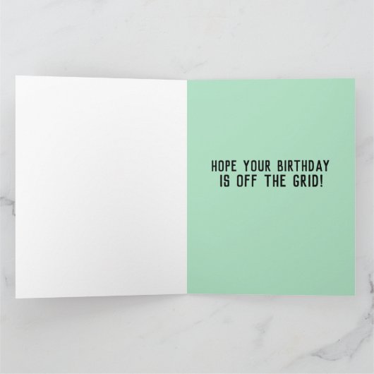 CAMPER TRAILER FUNNY UIT DE GRID BIRTHDAY KAART (Binnen)