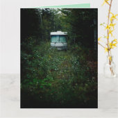 CAMPER TRAILER FUNNY UIT DE GRID BIRTHDAY KAART (Gele Bloem)