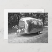  Camper Trailer Gepolijst ALS Caravel PC B&W Feestdagenkaart (Voorkant / Achterkant)