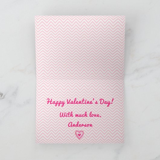  Camper Trailer Happy Valentine's Day Kaart (Binnen)