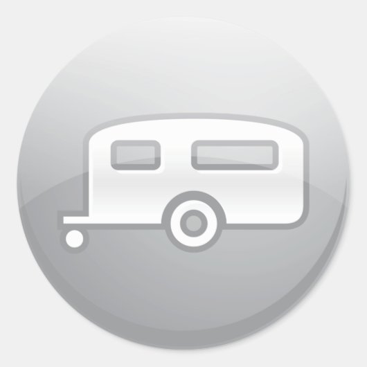 Camper Trailer Ronde Sticker (Voorkant)