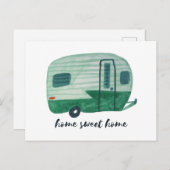 Camper Trailer Waterverf HOME HOME Briefkaart (Voorkant / Achterkant)
