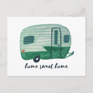 Camper Trailer Waterverf HOME HOME Briefkaart