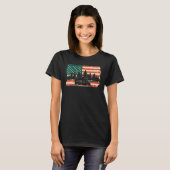 Camper USA Flag Caravan - Funny Camping_1 T-shirt (Voorkant volledig)