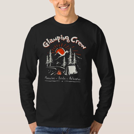 Camper Vacation Glamping Crew Memories Fire Friend T-shirt (Voorkant)