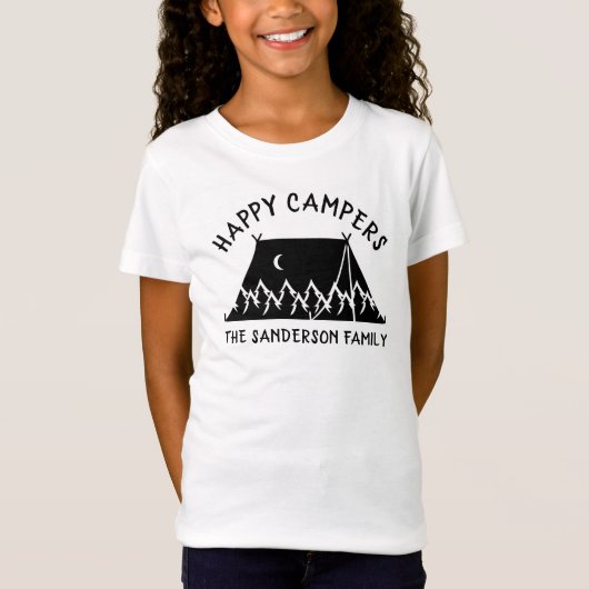 Camper Vacation Name Tent Family Camping Trip T-shirt (Voorkant)