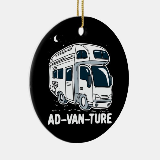 Camper Van Camping Adventure Gag Keramisch Ornament (Rechts)