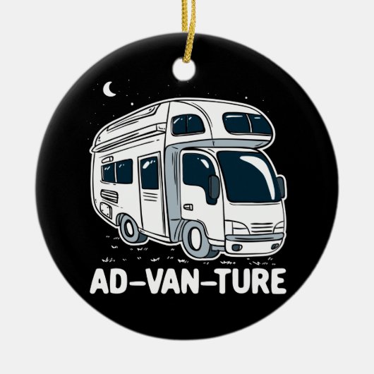 Camper Van Camping Adventure Gag Keramisch Ornament (Voorkant)