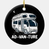 Camper Van Camping Adventure Gag Keramisch Ornament (Achterkant)