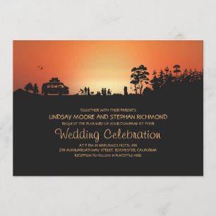 Camper van Camping Wedding Invitations Kaart