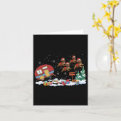 Camper Van Dachshund Hond Slede Kerstman Hoed Kers Kaart (Gele Bloem)