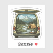 Camper Van Forest Vinyl Sticker | Die Cut Sticker (Vel)