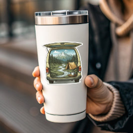 Camper Van Forest Vinyl Sticker | Uitgesneden Stic