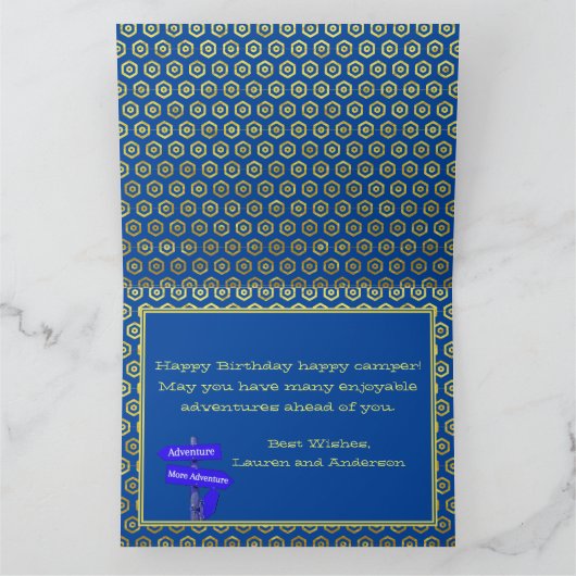  Camper Van Happy Birthday Happy Camper Kaart (Binnen)