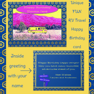 Camper Van Happy Birthday Happy Camper Kaart