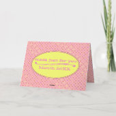  Camper Van Happy Birthday Pink Polka Dots Kaart (Achterkant)