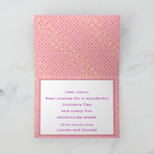 Camper Van Happy Moederdag Kaart (Binnen)