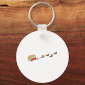 Camper Van Kerstmis Dachshund Sleigh Doxie Dog X- Sleutelhanger (Voorkant)