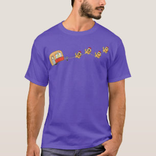 Camper Van Kerstmis Golden Retriever Sleigh Xmas T-shirt