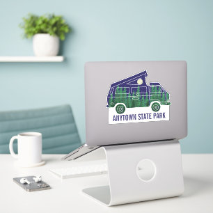 Camper Van met Pop omhoog Tent de Grafische Tekst  Sticker