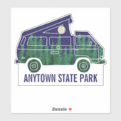 Camper Van met Pop omhoog Vertekende de Tekst van  Sticker (Vel)